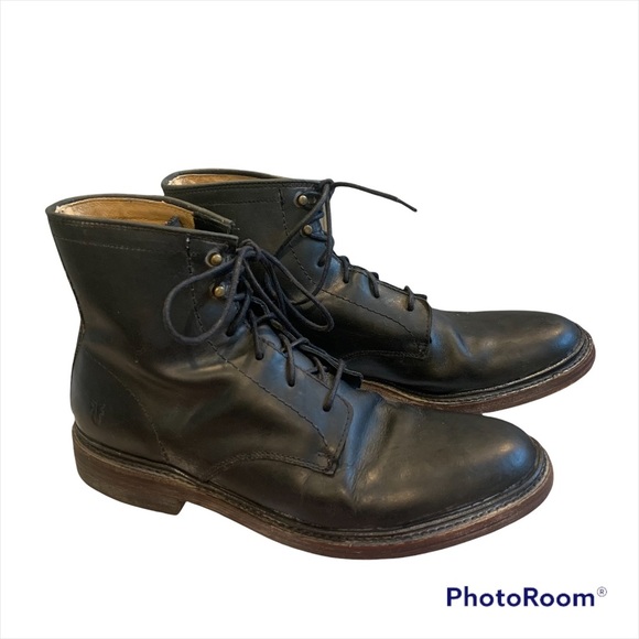 Frye Lace Up Mens Black Leather Casual Dress Boots main image 10